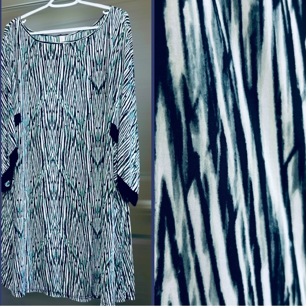 Cacique Cover Up Dress / Beach Resort Dress 26/28 Plus White Black Blue Gray